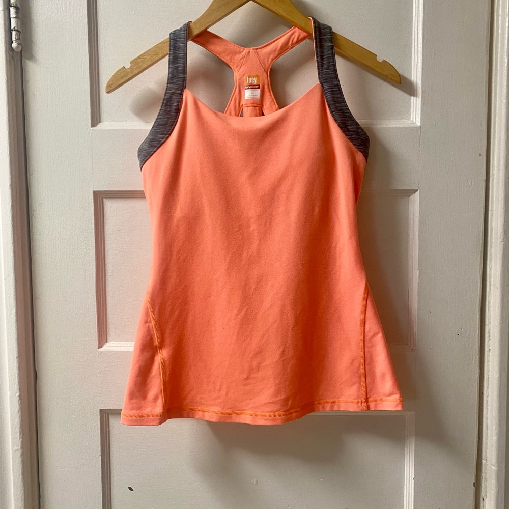 Lucy Women's Orange Crossback Tank Top